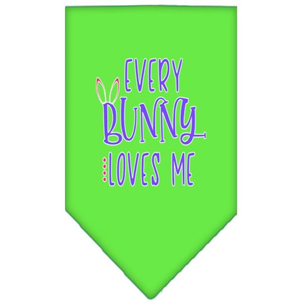 Mirage Pet Products Every Bunny Loves Me Screen Print BandanaLime Green Large 66-188 LGLG
